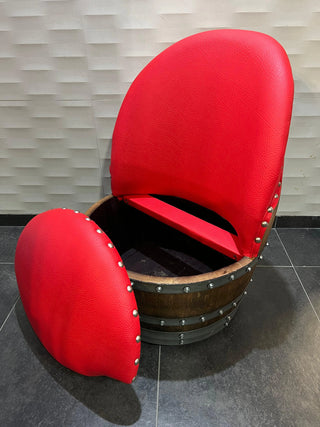 Wine Barrel Chair Red - Oak Wood Wine Barrels