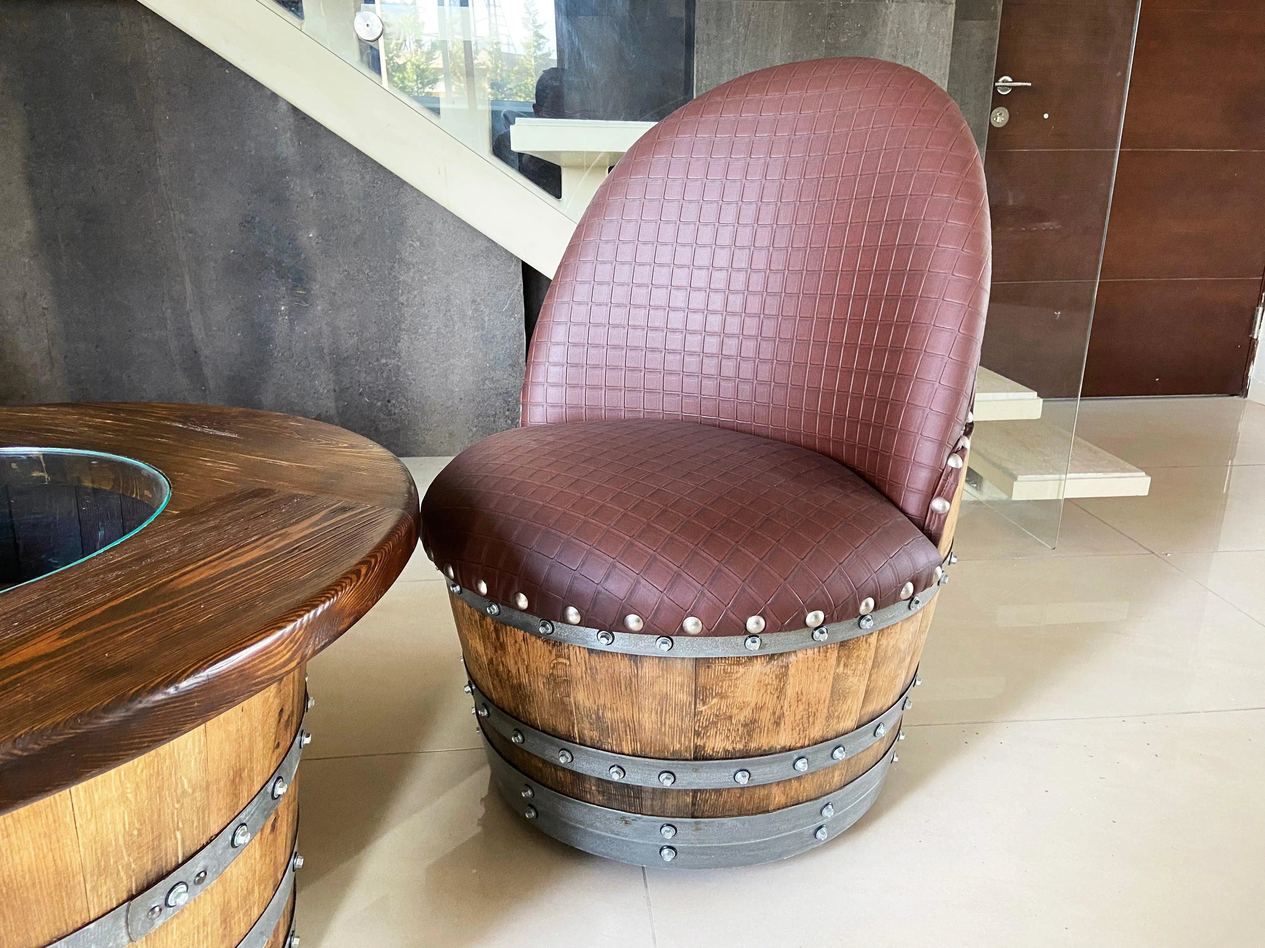 Wine on sale barrel couch