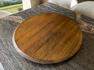 Whiskey & Wine Barrel Lazy Susan — Hand-Finished Rotating Server
