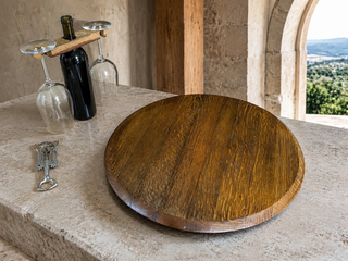 Whiskey & Wine Barrel Lazy Susan — Hand-Finished Rotating Server