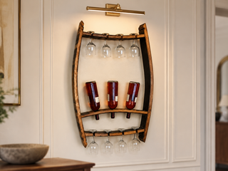 Whiskey & Wine Barrel Stave Trio Pack — Bottle & Glass Wall Racks