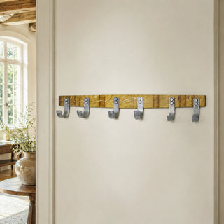 Whiskey & Wine Barrel Stave Wall Rack — 3-Bottle Display