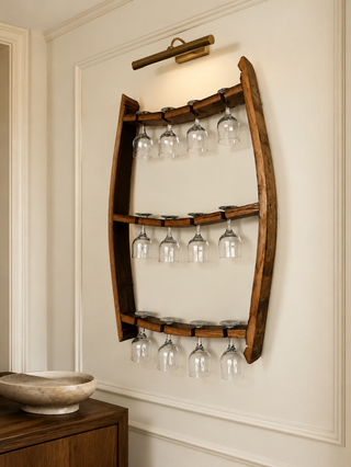 Whiskey & Wine Barrel Stave Trio Pack — Bottle & Glass Wall Racks