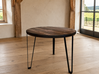 Whiskey & Wine Barrel Steel-Leg Table Set — 3 Chairs, Modern Build