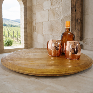 Whiskey & Wine Barrel Lazy Susan — Hand-Finished Rotating Server