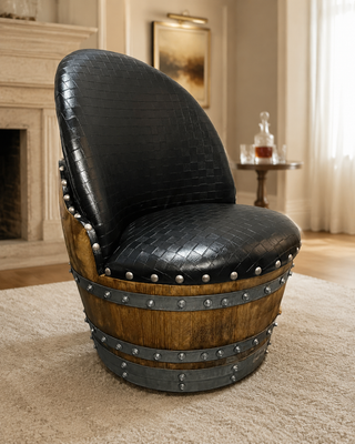 Whiskey & Wine Barrel Coffee Table Set — 2 Chairs