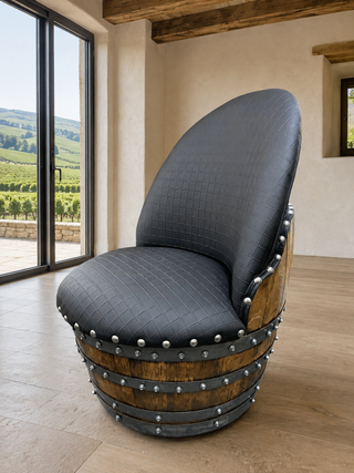 Whiskey & Wine Barrel Steel-Leg Table Set — 3 Chairs, Modern Build