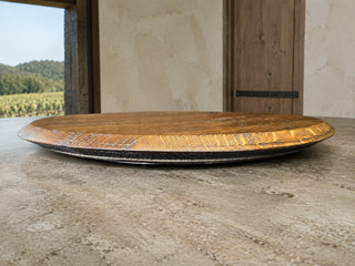Whiskey & Wine Barrel Lazy Susan — Hand-Finished Rotating Server