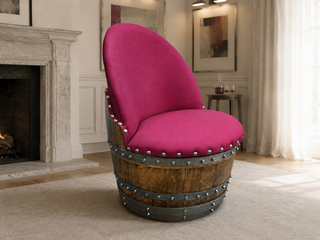 Whiskey & Wine Barrel Coffee Table Set — 4 Chairs