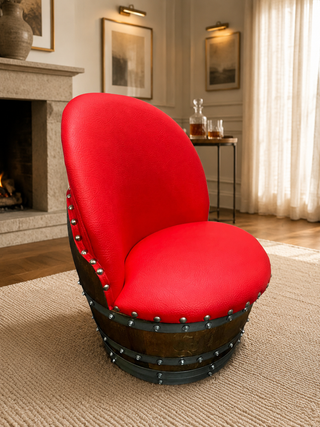 Whiskey & Wine Barrel Coffee Table Set — 4 Chairs