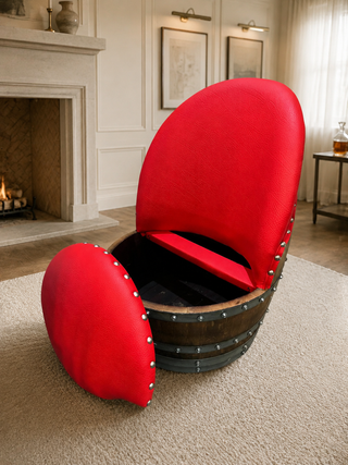 Whiskey & Wine Barrel Coffee Table Set — 4 Chairs