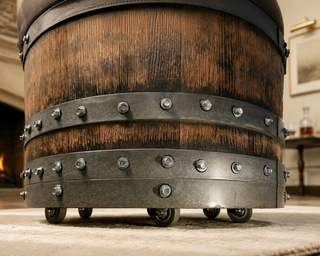 Whiskey & Wine Barrel Coffee Table Set — 4 Chairs
