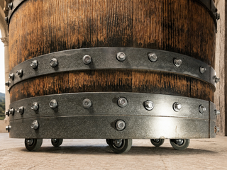 Whiskey & Wine Barrel Game Table Set — Poker Top and Dining Top Included, 6 Chairs (October Pre-Order)