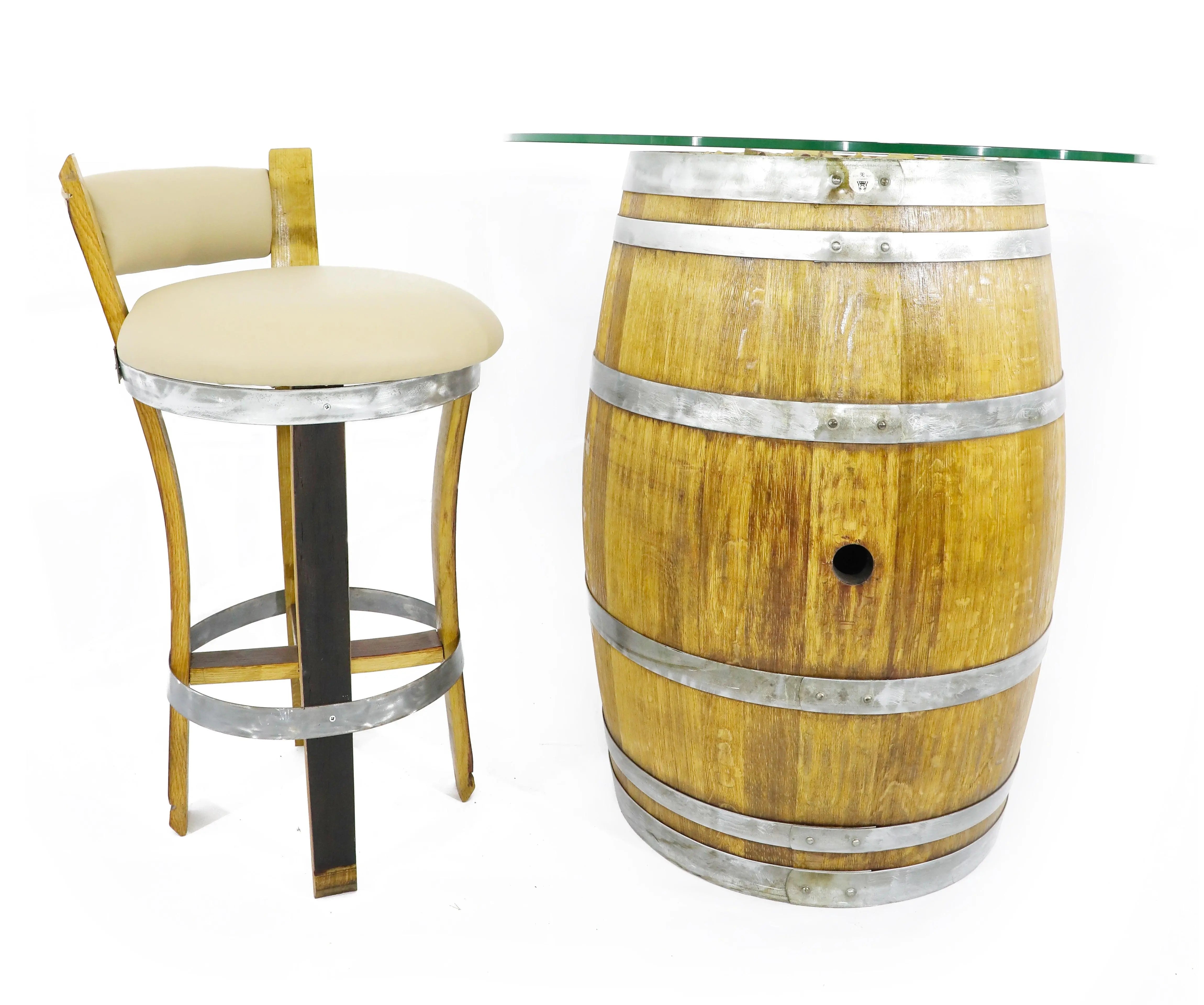 2 Pack x Off-White Stave Bar Stool With Backrest - Oak Wood Wine Barrels. wine barrel coffee table barrel glass top wine barrel glass top whiskey barrel glass top bourbon barrel glass top barrel coffee table barrel wine rack wine barrel table whiskey barrel whiskey barrel table wine barrel handma