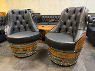 Bourbon Barrel captain chair, library interior view