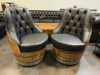 Bourbon Barrel captain chair, alternate angle
