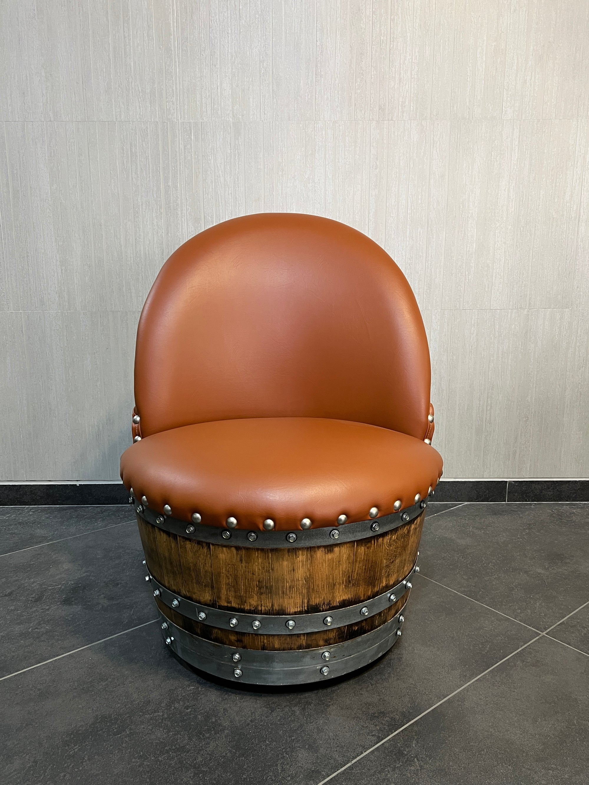 Wine Barrel Chair Rustic Brown (2024 Limited Colorway) Obarrel.com