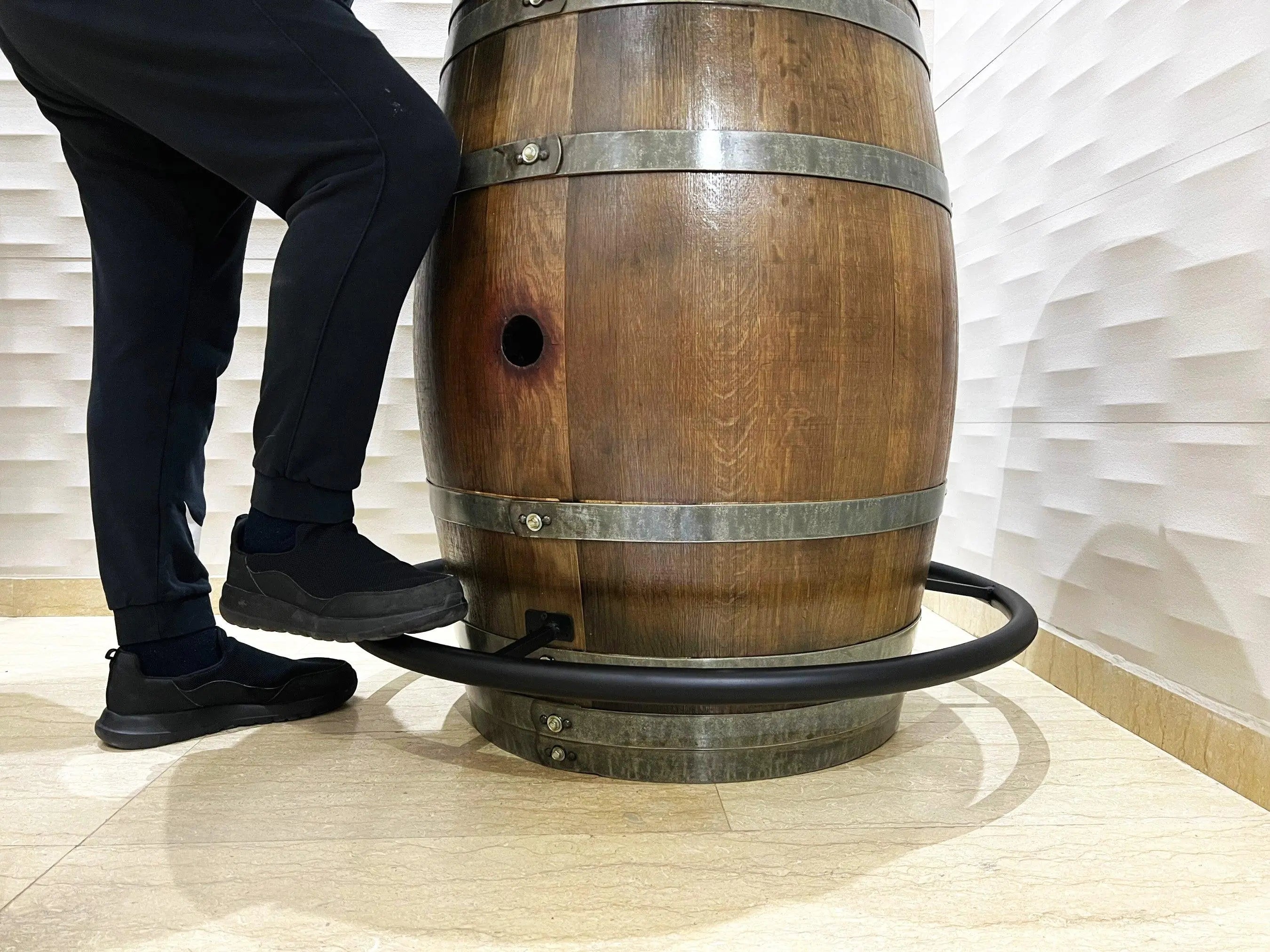 O Barrel Foot Rail (Wine, Whiskey, Bourbon Barrel Compatible) - - Oak ...