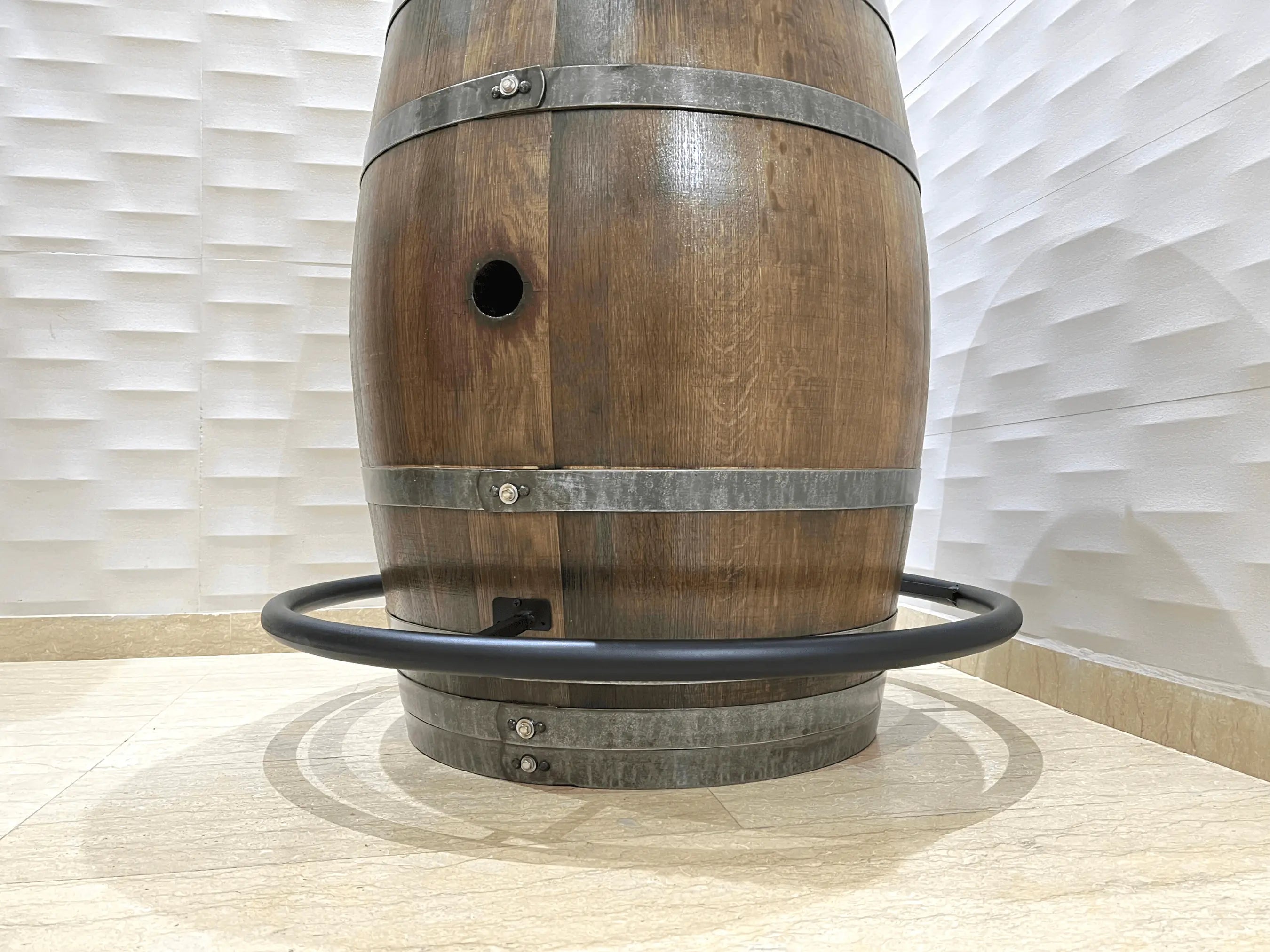 O Barrel Foot Rail (Wine, Whiskey, Bourbon Barrel Compatible) - - Oak ...