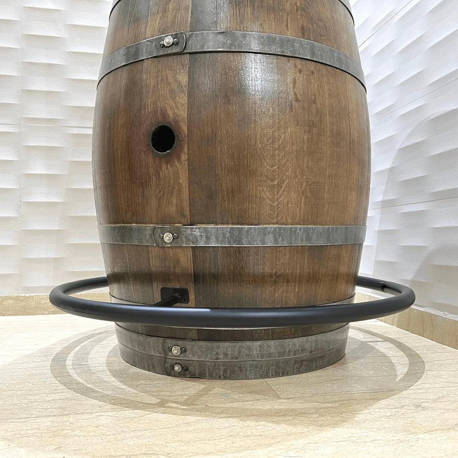 O Barrel Foot Rail (Wine, Whiskey, Bourbon Barrel Compatible) Oak