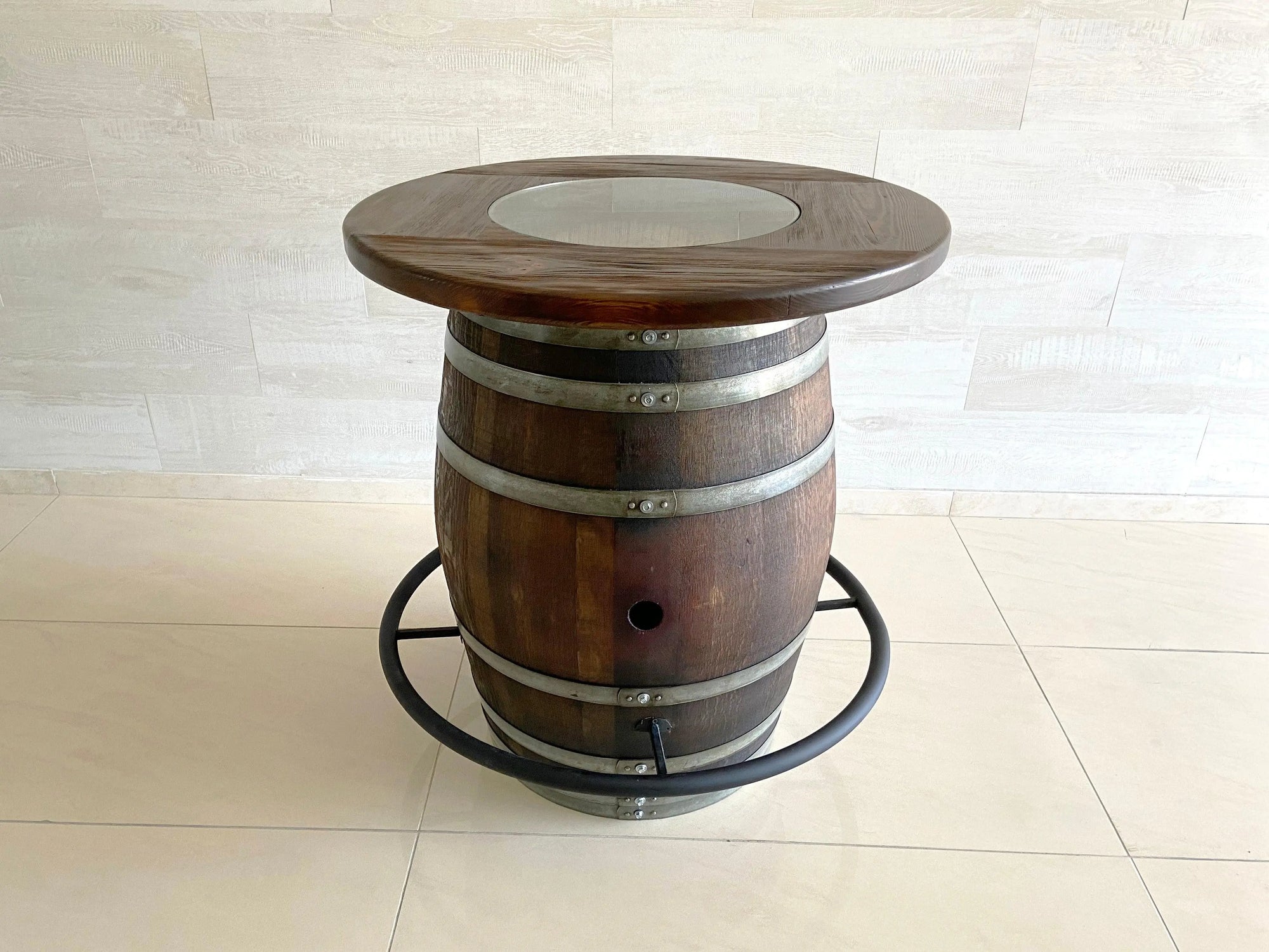 Wine Barrel Bistro Set - Oak Wood Wine Barrels