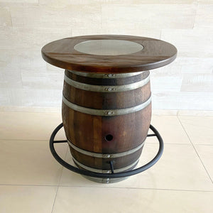 Wine Barrel Bistro Set - Oak Wood Wine Barrels