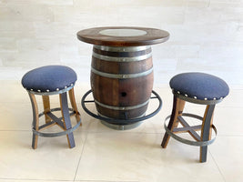 Wine Barrel Bistro Set - Oak Wood Wine Barrels. wine barrel coffee table barrel glass top wine barrel glass top whiskey barrel glass top bourbon barrel glass top barrel coffee table barrel wine rack wine barrel table whiskey barrel whiskey barrel table wine barrel handma