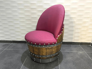 Wine Barrel Chair Deep Burgundy (Limited Colorway) - Oak Wood Wine Barrels. wine barrel coffee table barrel glass top wine barrel glass top whiskey barrel glass top bourbon barrel glass top barrel coffee table barrel wine rack wine barrel table whiskey barrel whiskey barrel table wine barrel handma