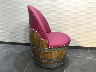 Wine Barrel Chair Deep Burgundy (Limited Colorway) - Oak Wood Wine Barrels. wine barrel coffee table barrel glass top wine barrel glass top whiskey barrel glass top bourbon barrel glass top barrel coffee table barrel wine rack wine barrel table whiskey barrel whiskey barrel table wine barrel handma