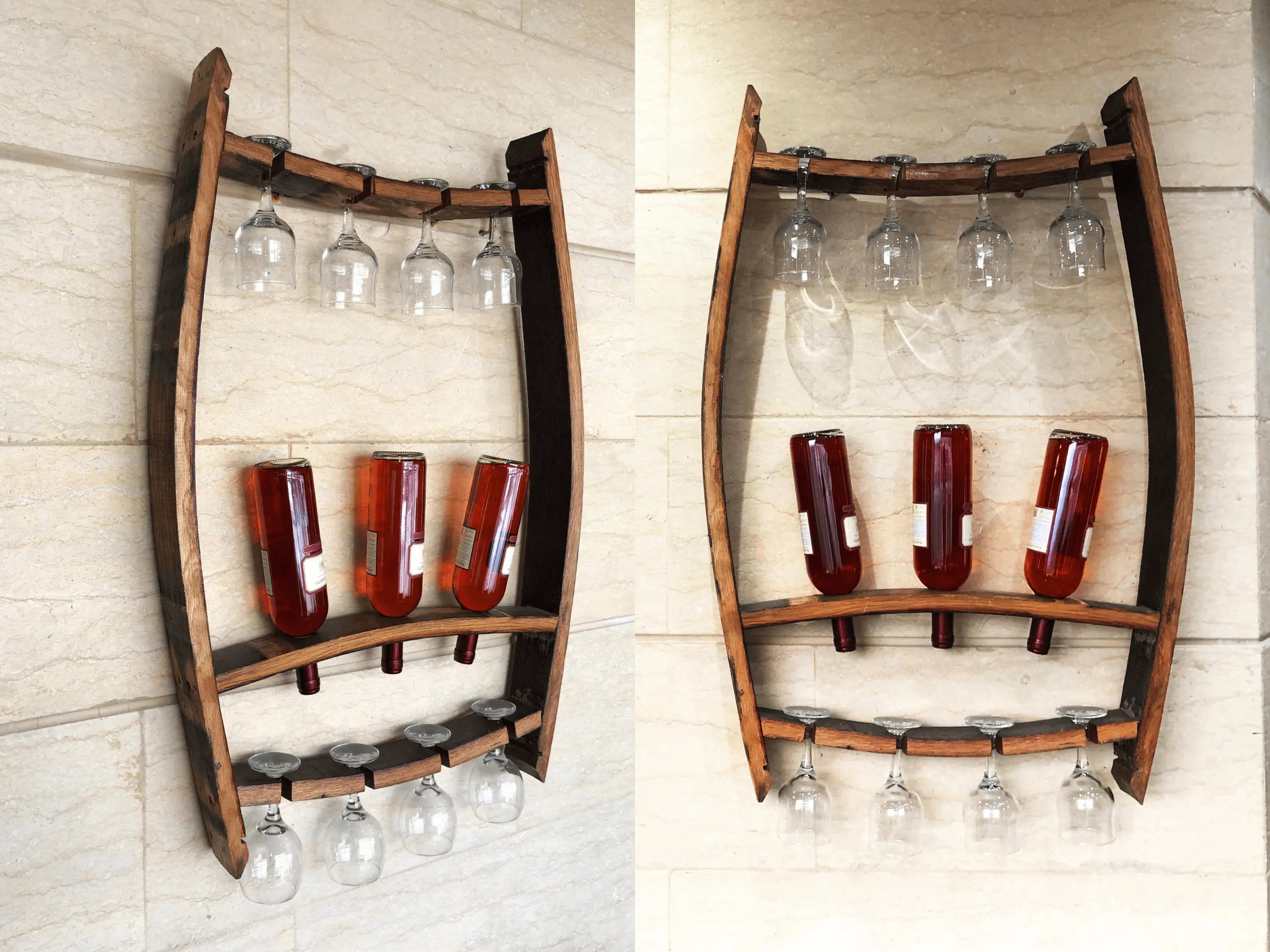 Wine Barrel Trio Bottle Display