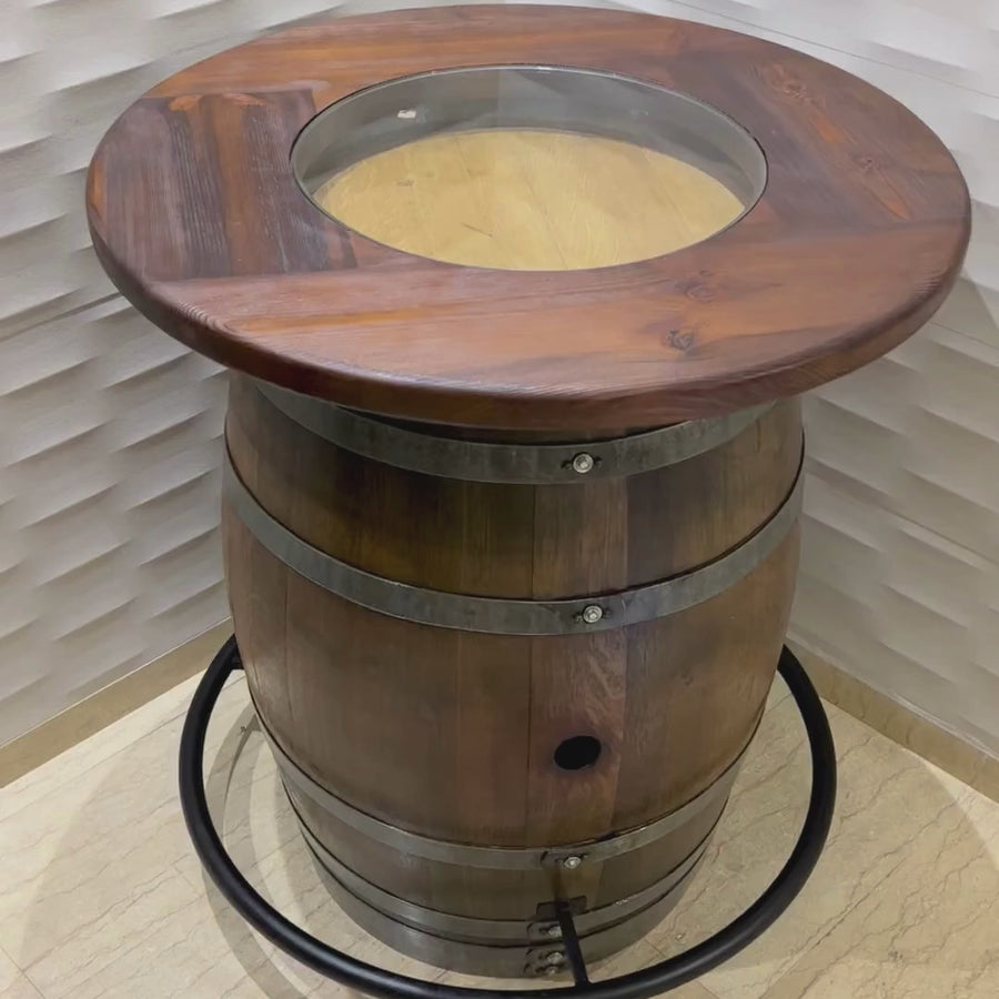 O Barrel Foot Rail (Wine, Whiskey, Bourbon Barrel Compatible) Oak