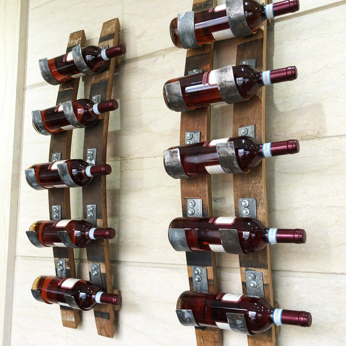 OBARREL 5-Bottle Display - Barrel Stave - BARREL FURNITURE - Oak Wood ...