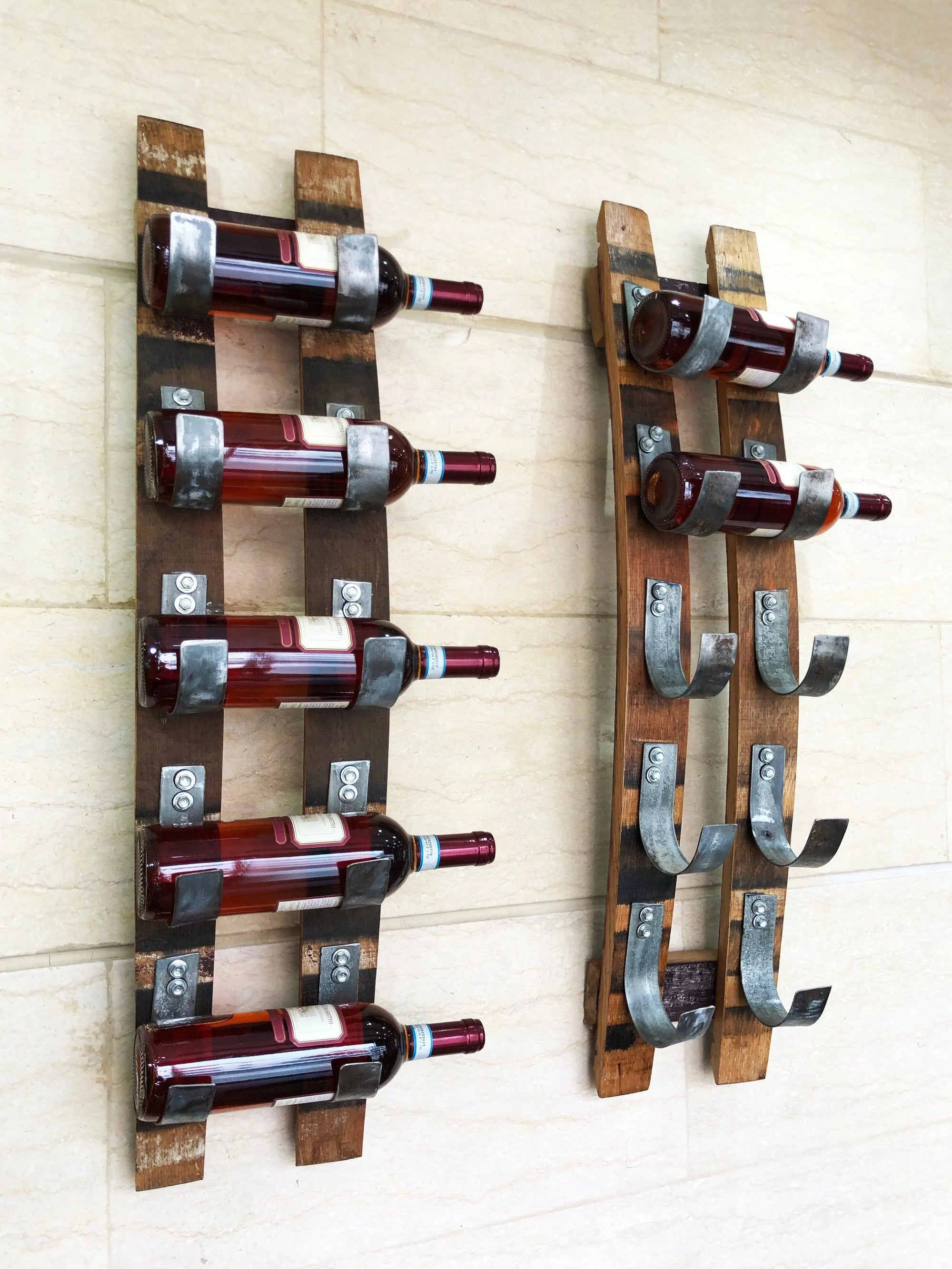 5-Bottle Display - Barrel Stave - Oak Wood Wine Barrels