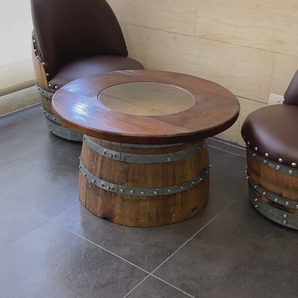 OBARREL Half Barrel Coffee Table BARREL FURNITURE Oak Wood Oak