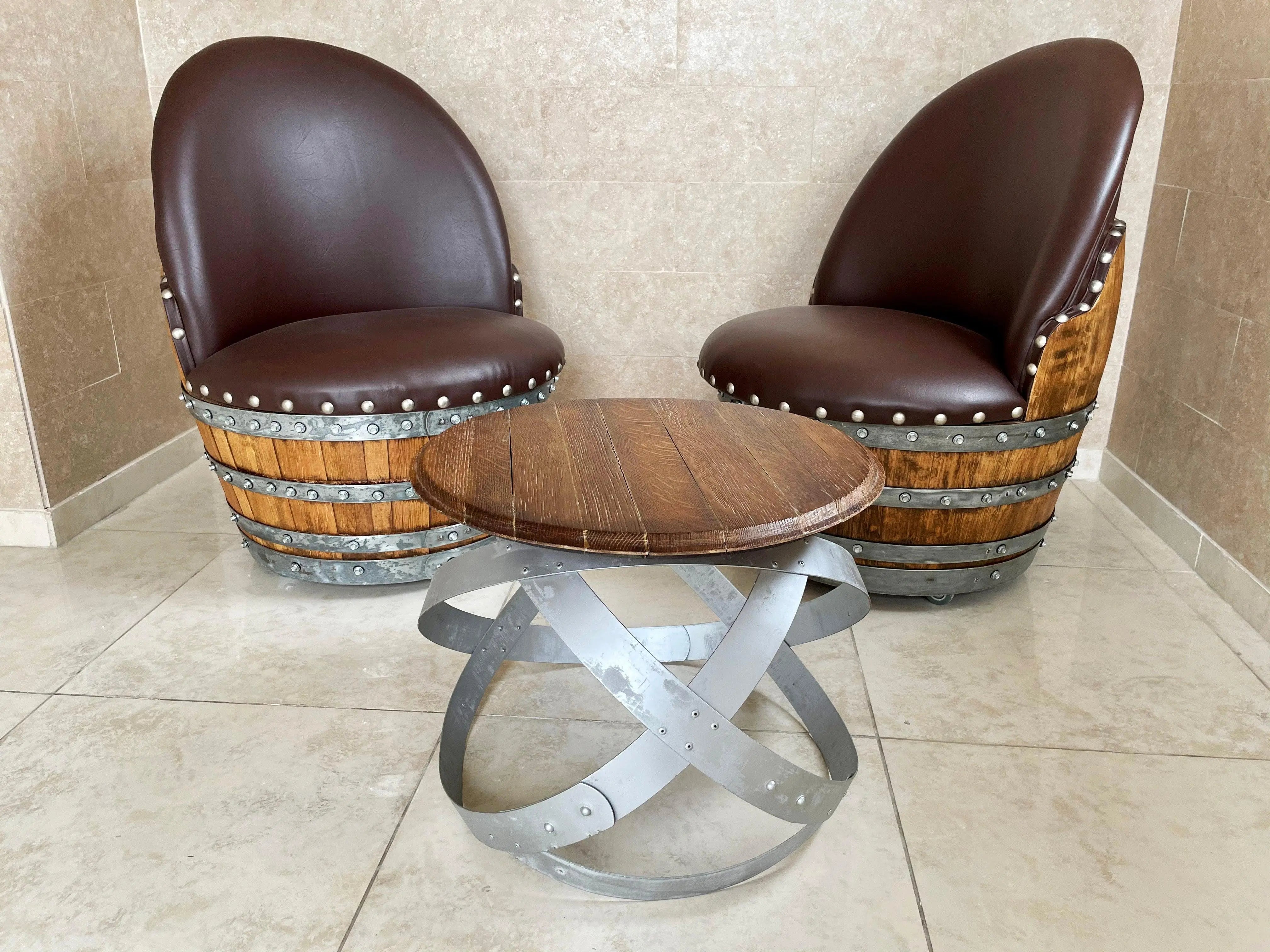 Wine Barrel Hoop Table (Center/Side/End Table) - Oak Wood Wine Barrels. wine barrel coffee table barrel glass top wine barrel glass top whiskey barrel glass top bourbon barrel glass top barrel coffee table barrel wine rack wine barrel table whiskey barrel whiskey barrel table wine barrel handma